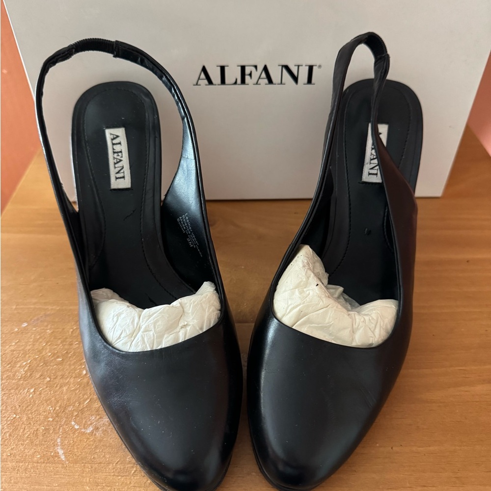 Alfani Black Slingback Heels – Size 8M Sleek & Chic